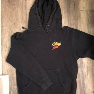 Navey Blue Obey Rose hoodie